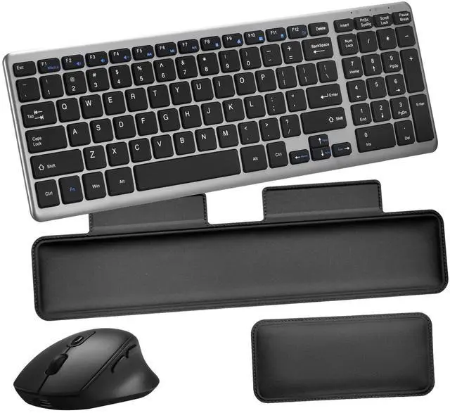 Main image of Wireless Keyboard & Mouse Combo with Keyboard Magnetic Wrist Rest and Mouse Wrist Rest - Ergonomic Design for Typing Pain Relief, Desk Pads Support Hand and Arm, 2.4G Stable Connection,Adjustable DPI