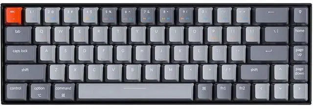 Alt view image 4 of 7 - K6 Bluetooth 5.1 Wireless Mechanical Keyboard with K Pro Brown Switch/LED Backlit/Rechargeable Battery, 68 Keys Compact Keyboard Compatible with Mac Windows