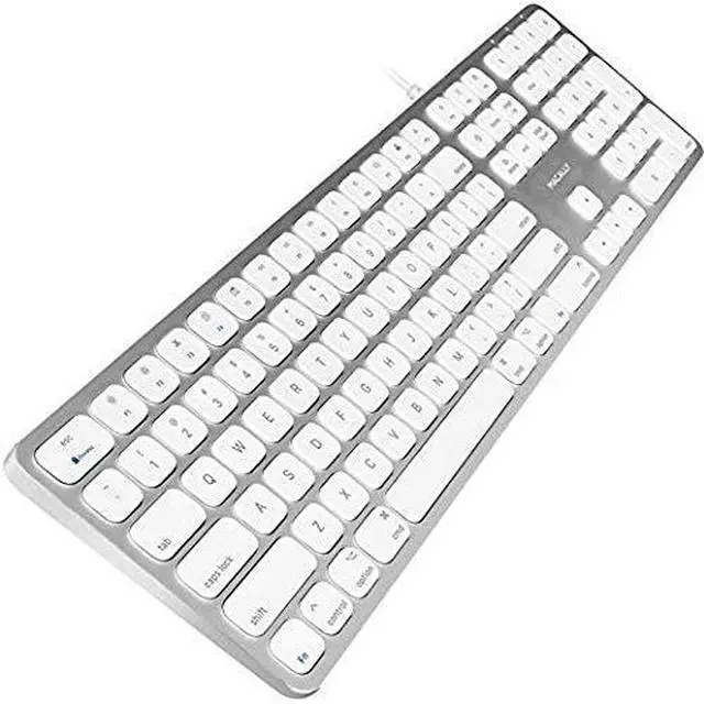 Alt view image 4 of 7 - Premium Wired Mac Keyboard with 2 Port Hub - Full Size with Numeric Keypad - Extended USB Keyboard for Mac mini/Pro, iMac, MacBook Pro/Air (Silver Aluminum)