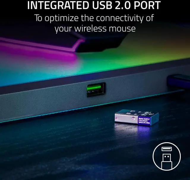 Alt view image 4 of 7 - V2 Pro Fully Illuminated RGB Gaming Mouse Mat: Backlit Design - 15 Zone Chroma Lighting - USB 2.0 Port - Detachable USB Type C Cable - Micro Textured Surface - Anti Slip Base