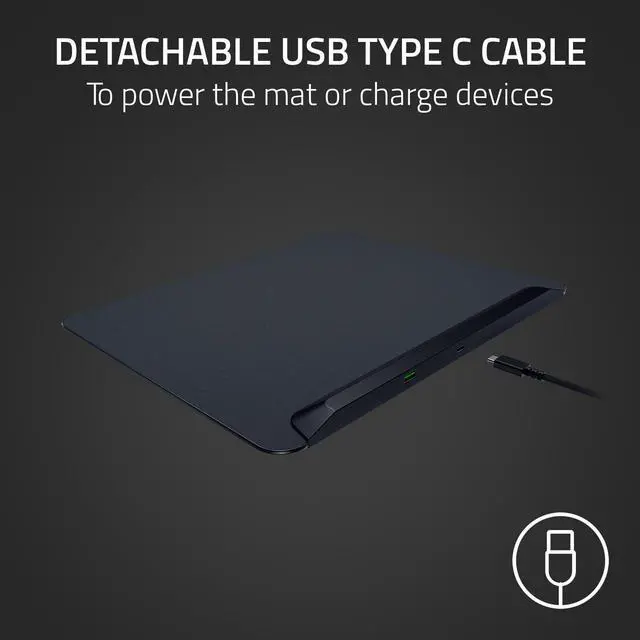 Alt view image 5 of 7 - V2 Pro Fully Illuminated RGB Gaming Mouse Mat: Backlit Design - 15 Zone Chroma Lighting - USB 2.0 Port - Detachable USB Type C Cable - Micro Textured Surface - Anti Slip Base
