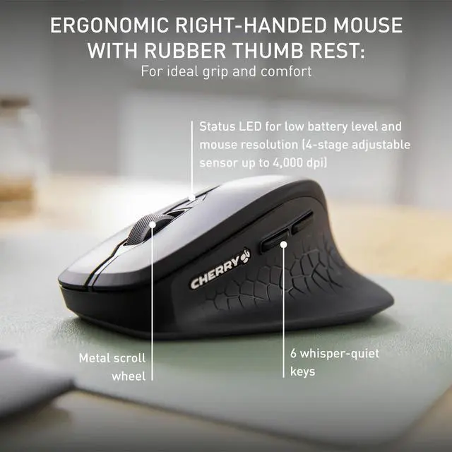 Alt view image 6 of 7 - Stream Comfort Desktop Wireless Keyboard and Mouse | USB SX Scissors Mechanism | Whisper-Quiet Silent | Keystroke (Black, Desktop Combo)
