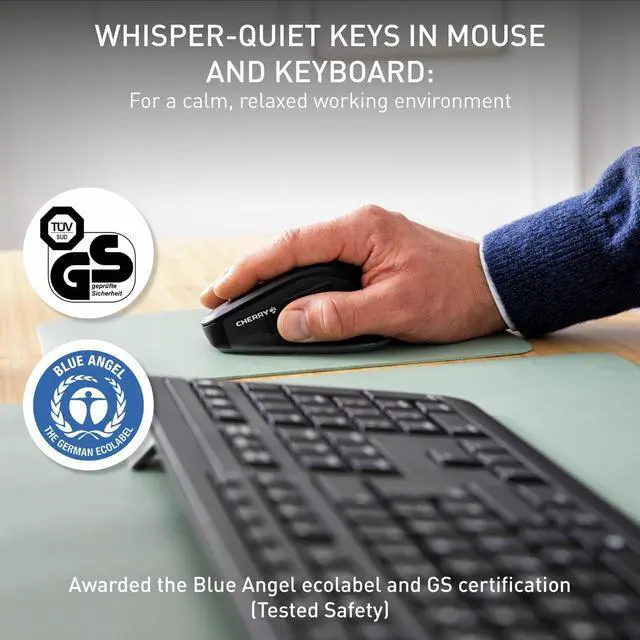 Alt view image 4 of 7 - Stream Comfort Desktop Wireless Keyboard and Mouse | USB SX Scissors Mechanism | Whisper-Quiet Silent | Keystroke (Black, Desktop Combo)