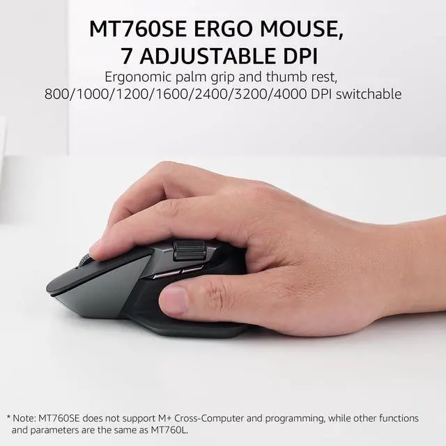 Alt view image 5 of 7 - 9560M Wireless Keyboard and Mouse Combo, Blade-Series E9550L 110-Key Ultra-Thin Keyboard and MT760SE Wireless Mouse, Support 4 Devices, Quiet, USB-C, Rechargeable, for Windows/Mac/Linux/Chrome