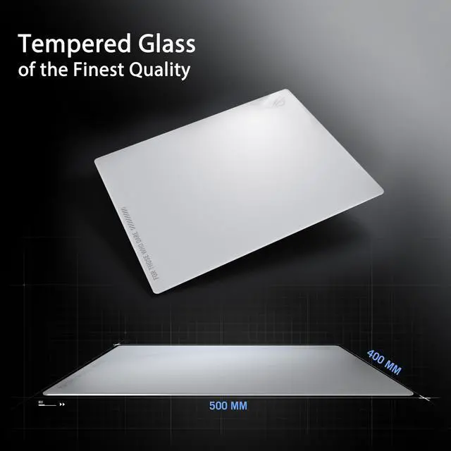 Alt view image 2 of 7 - ROG Moonstone Ace L Glass Gaming Mouse Pad 19.7 x 15.7, Ultra-Smooth Matte Tempered Glass for Quiet Ultrafast Glides, Impact/Scratch Resistant, Easy to Clean, Anti-Slip Silicone Base - White