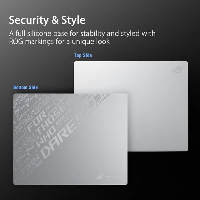 Alt view image 6 of 7 - ROG Moonstone Ace L Glass Gaming Mouse Pad 19.7 x 15.7, Ultra-Smooth Matte Tempered Glass for Quiet Ultrafast Glides, Impact/Scratch Resistant, Easy to Clean, Anti-Slip Silicone Base - White