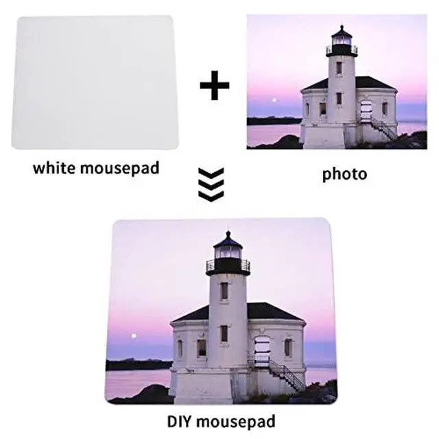 Alt view image 6 of 6 - 100 PCS White Mouse Pad for Heat Transfer, Bulk Mousepad for Heat Press Printing Crafts Custom Photos Non Slip Bottom 24x20x0.2CM