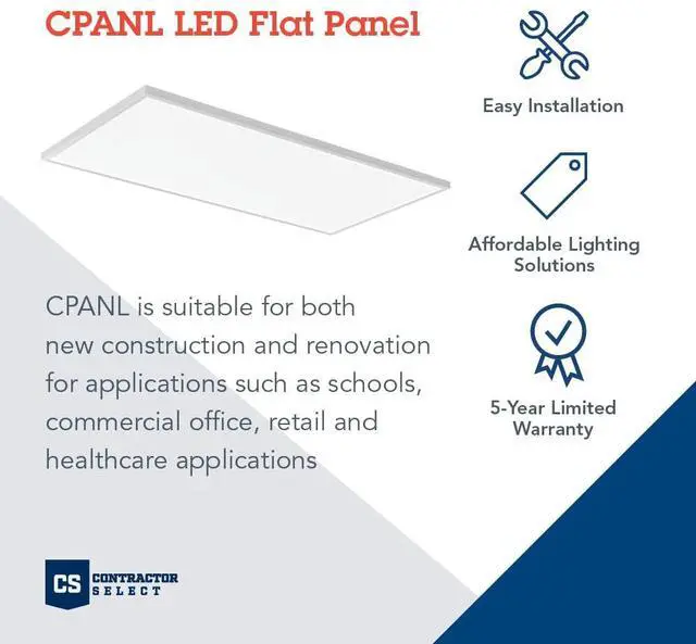 Alt view image 2 of 4 - CPANL 2x4 LED Flat Panel Light, 2 ft. by 4 ft. LED Light Panel, Ceiling Lighting Fixture, 4000 Lumens, 3500K/4000K/5000K Switchable CCT, Includes Direct Ceiling Mount Bracket, White
