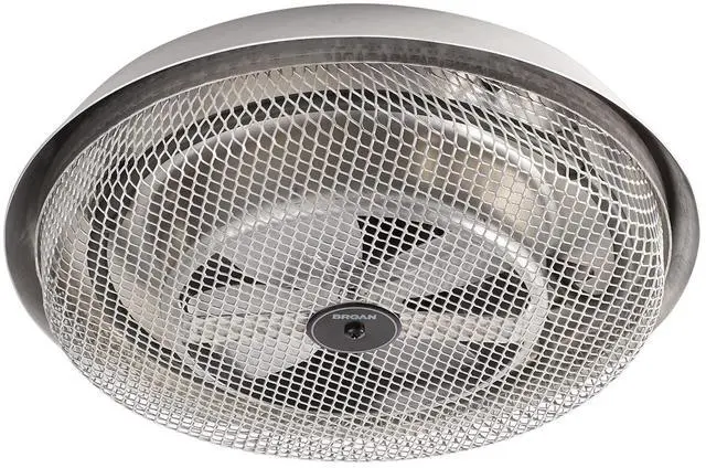 Main image of -NuTone 157 Low-Profile Fan-Forced Ceiling Heater, Enclosed Sheath Element for Bathroom, Kitchen, and Home, Standard, Satin Aluminum