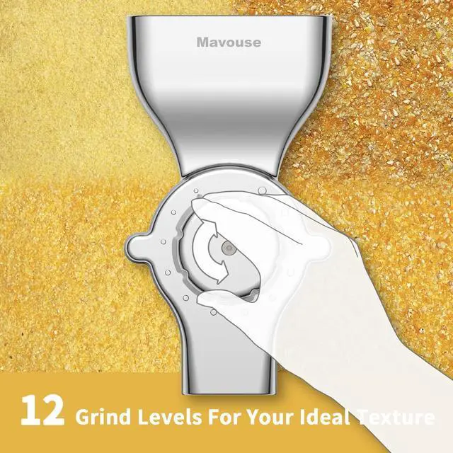 Alt view image 4 of 5 - All Metal Grain Mill Attachment For Kitchenaid Stand Mixer, 12 Levels Flour Mill Grinder for Home, Fit for Grinding Wheat, Corn, Oats, Buckwheat,Millet and Other Cereals