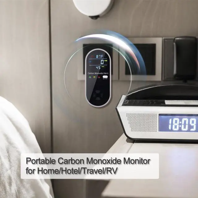 Alt view image 2 of 4 - 3-in-1 Carbon Monoxide Detectors, Portable Carbon Monoxide Detector for Travel with Temperature & Humidity Display, Carbon Monoxide Detector Plug in Wall for Home/RV, Accurate & Easy to Install 3