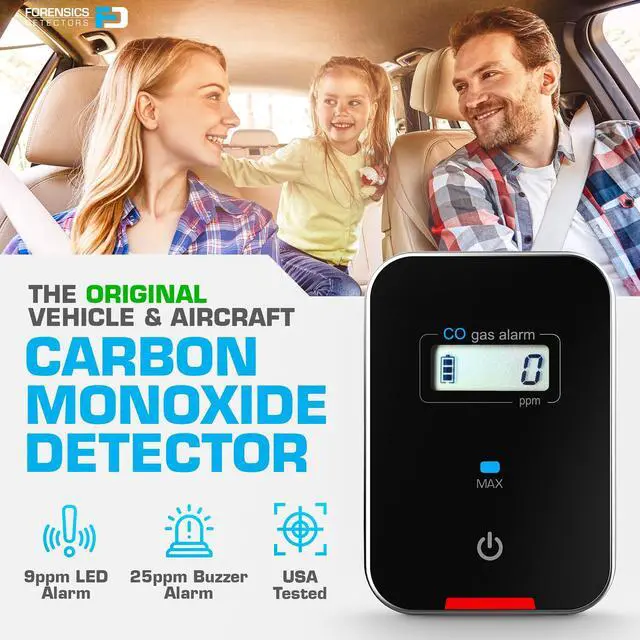 Alt view image 4 of 6 - Car, Vehicle, Aircraft Carbon Monoxide CO Detector | Fast Low-Level 9ppm Alarm | Vehicles, Police, Pilots, Travel, Bus, Trucks | Metal Body, Small 2oz |