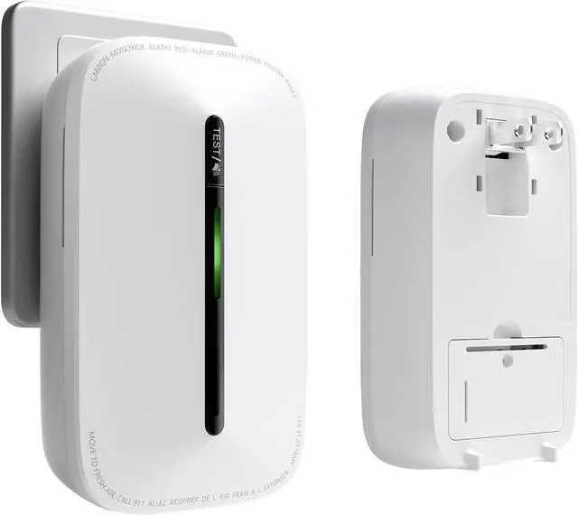 Main image of 2 Packs Carbon Monoxide Detectors Plug in, 10-Year Battery Powered CO Detector with Breathing Light, Portable Traval Carbon Monoxide Alarm for Home/Office/RV