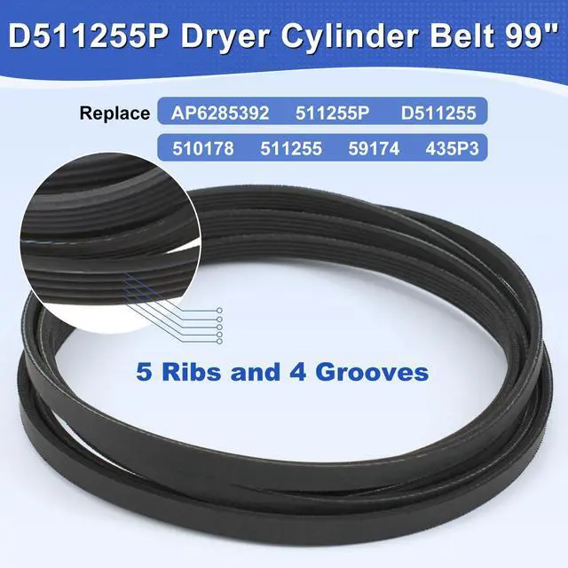 Alt view image 6 of 7 - Upgraded Dryer Rebuild Kit Compatible with Speed Queen 1992 & Newer SM, Include RB170002 Dryer Roller Kit & D516792 Dryer ldler Pulley & D511255P Dryer Cylinder Belt & RB170003 Dryer Drum Glide Kit