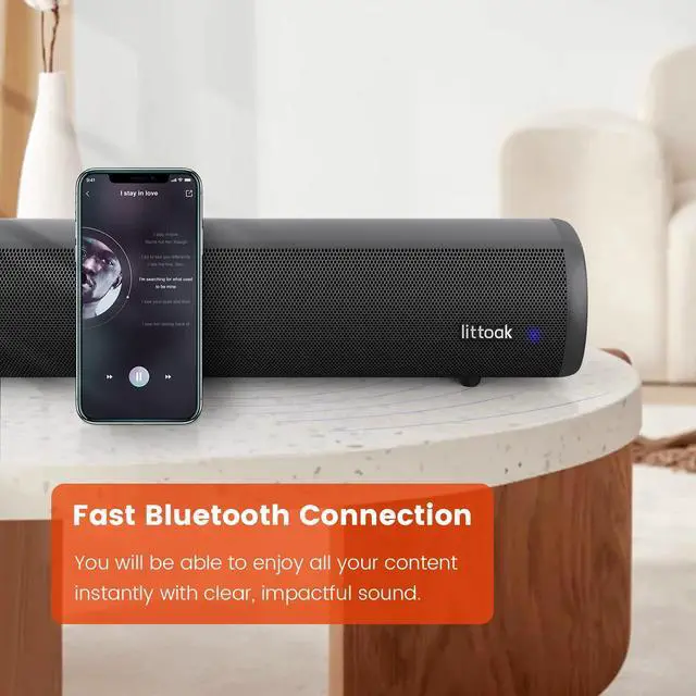 Alt view image 2 of 7 - HDMI Sound Bar for TV, Bluetooth Small TV Soundbar Speaker, Optical/HDMI/Aux/Coax/USB/Bluetooth Connection for TV, PC, Projectors, Includes Remote Control, 16 inch