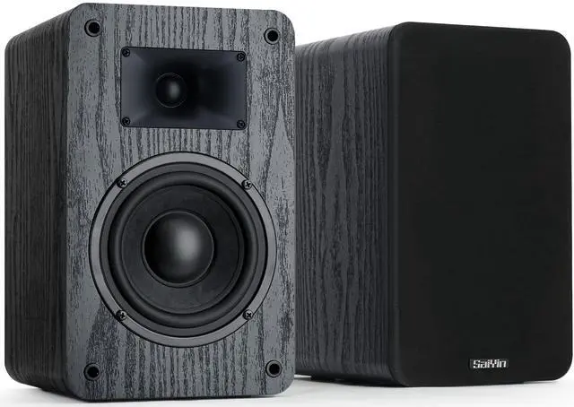 Main image of Passive Bookshelf Speakers 80W Peak Power, 5" Woofer & 20mm Silk Dome Tweeter Stereo Speakers, Enhanced Vocal Clarity, 4 , Passive Speakers for Home Audio, Receiver or Amplifier Required