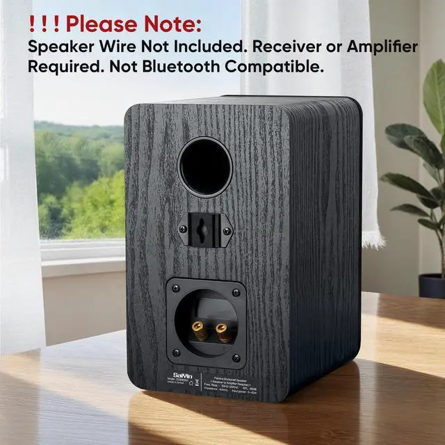 Alt view image 2 of 6 - Passive Bookshelf Speakers 80W Peak Power, 5" Woofer & 20mm Silk Dome Tweeter Stereo Speakers, Enhanced Vocal Clarity, 4 , Passive Speakers for Home Audio, Receiver or Amplifier Required