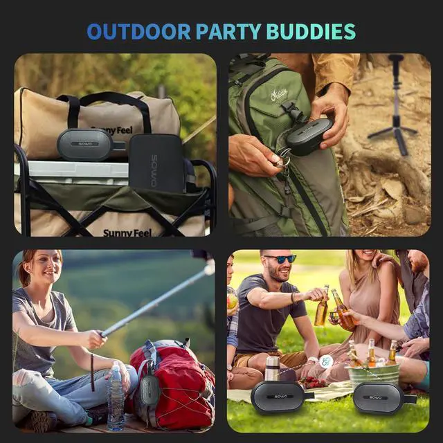 Alt view image 6 of 7 - Wireless Dual Bluetooth Speakers Set, Adjustable Stands 2Pcs, High-Fidelity Stereo Sound, Smart Pairing Sync, Surround Sound with Portable Lightweight Case for Home, Travel, Party, Birthday