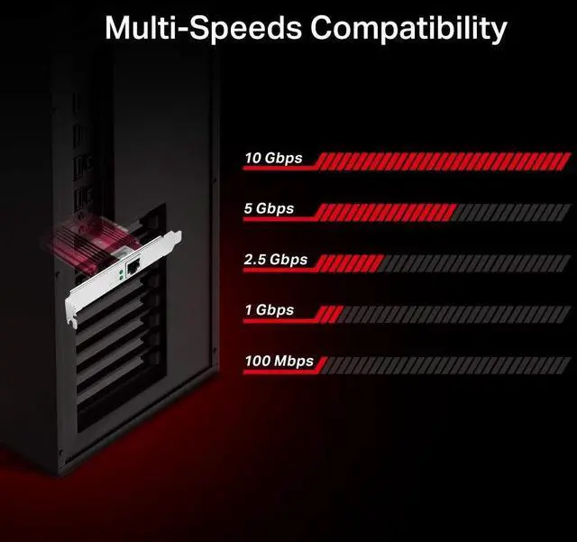 Alt view image 5 of 7 - 10GB PCIe Network Card (TX401)-PCIe to 10 Gigabit Ethernet Adapter,Supports Windows 11/10/8.1/8/7, Servers 2019/2016/2012 R2, and Linux, Including a CAT6A Cable
