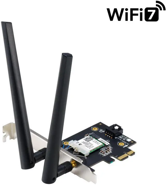 Alt view image 6 of 7 - BE6500 Tri Band PCI-E WiFi 7 (802.11be). Bluetooth 5.4, WPA3 Network Security, OFDMA and MU-MIMO, MLO, Win 11 only