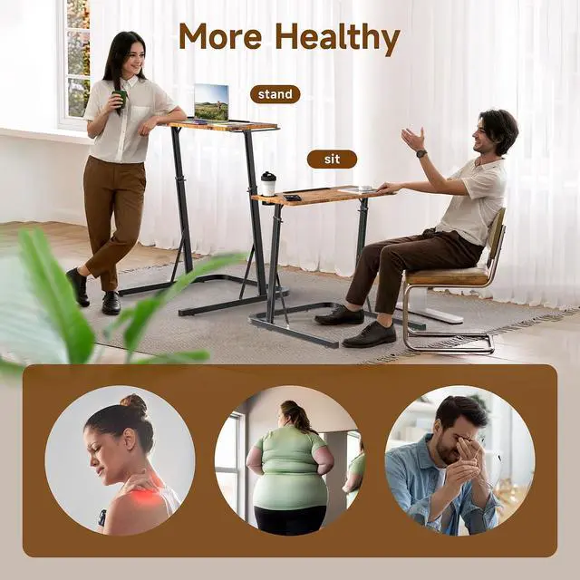 Alt view image 5 of 7 - Adjustable Standing Desk for Walking Pad Treadmill, Desk for Cycling/Bike, Workstation Standing Table for Treadmills Walking Pads, Trainer Stand Table for Indoor,Attachment,Bar for Walking Pad