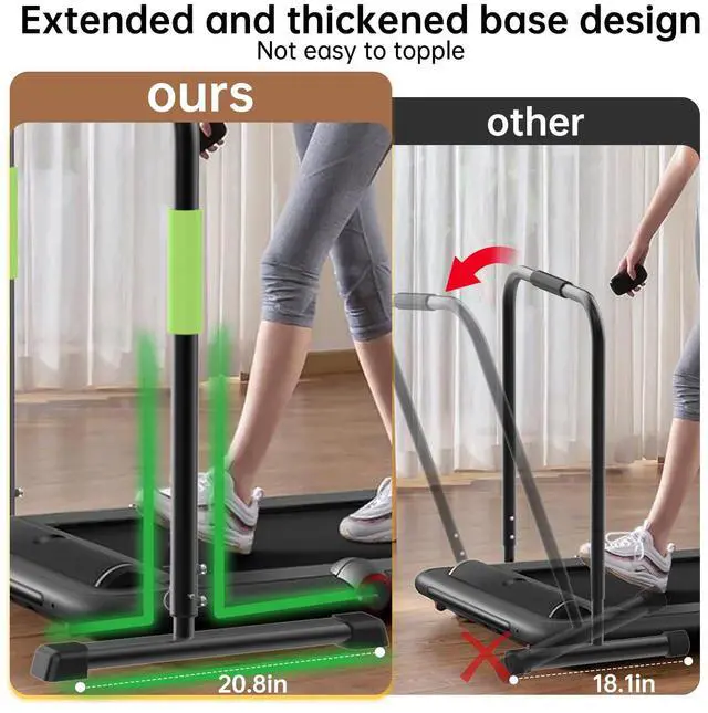 Alt view image 2 of 7 - Adjustable Walking Pad Handle only, 19.7 inch Wide, 44 inch Max Height, Green