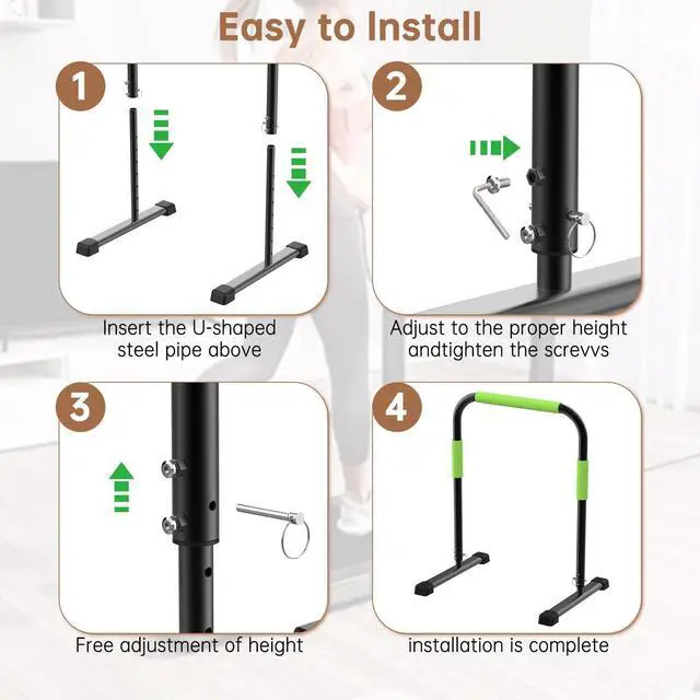 Alt view image 7 of 7 - Adjustable Walking Pad Handle only, 19.7 inch Wide, 44 inch Max Height, Green
