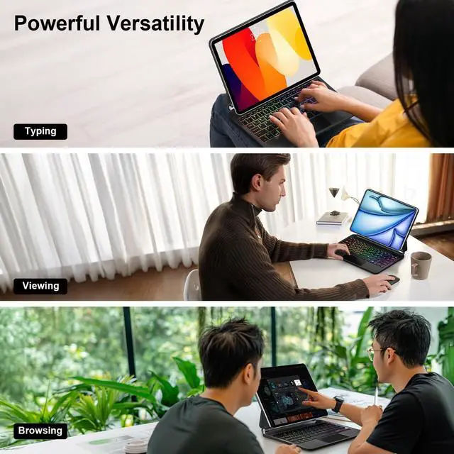 Alt view image 7 of 7 - Keyboard Case for iPad Air 13 inch (M3 2025/M2, 2024),iPad Pro 12.9 inch (3/4/5/6th Gen)Magic-Style Magnetic  Floating Cantilever Stand  Backlit Keyboard Case with Multi-Touch Trackpad