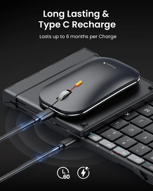 Alt view image 6 of 7 - XKM01 CaseUp Foldable Bluetooth Keyboard Mouse Combo | Portable with Laptop Stand, Mobile Work Solution for On-the-Go, Compatible with Laptop PC Macbook, Windows Mac OS