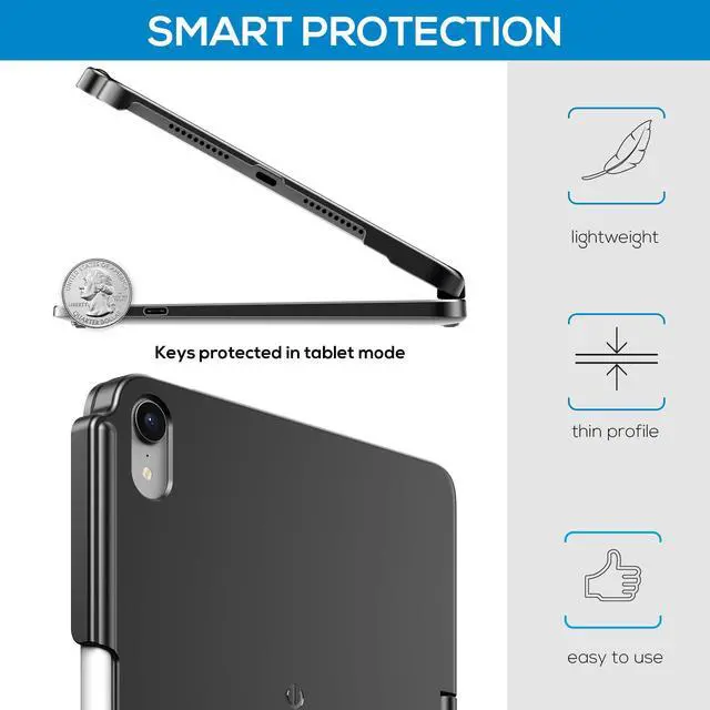 Alt view image 7 of 7 - Keyboard Case for iPad mini 7 (2024) & Mini 6 (2021) - Wireless Case with Keyboard for iPad mini 7th 6th Generation 8.3" - 10 Colors Backlit Keyboard Cover with Trackpad - Black