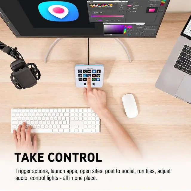 Alt view image 5 of 7 - VSDINSIDE Macro Keypad, Stream Controller Deck Gaming Streaming Shortcut Keyboard, 18 Programmable Keys Customizable Visual AI Pad USB Soundboard for OBS, YouTube, Desk Office Setup, Laptop, PC, Mac