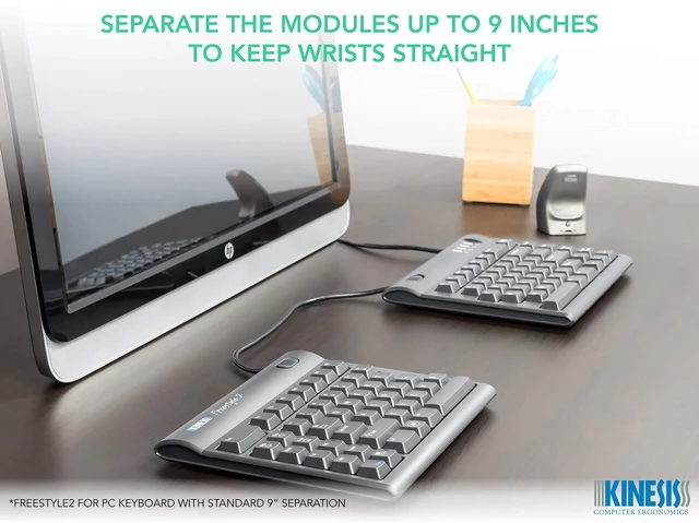 Alt view image 4 of 7 - KINESIS Freestyle2 Ergonomic Keyboard for PC (9" or 20" Separation) (9" Separation)