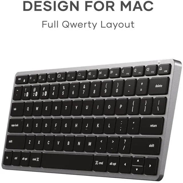 Alt view image 3 of 7 - Slim X1 Bluetooth Backlit Keyboard for Mac, Illuminated Keys & Multi-Device Sync, for MacBook Air/Pro M5/M4, iPad Air/Pro M5/M4/M3, iPad mini, Mac mini, iMac - Space Gray