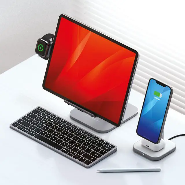 Alt view image 6 of 7 - Slim X1 Bluetooth Backlit Keyboard for Mac, Illuminated Keys & Multi-Device Sync, for MacBook Air/Pro M5/M4, iPad Air/Pro M5/M4/M3, iPad mini, Mac mini, iMac - Space Gray