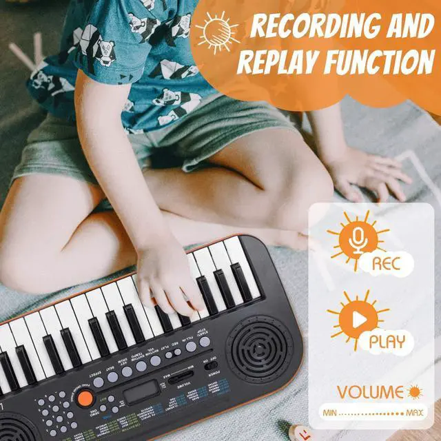 Alt view image 2 of 7 - Mini Piano 32 Key Small Portable Digital Electronic Keyboard with 30 Demo Songs Musical Gift, for Beginners Kids(No Power Cord Included) (MI3372-US)