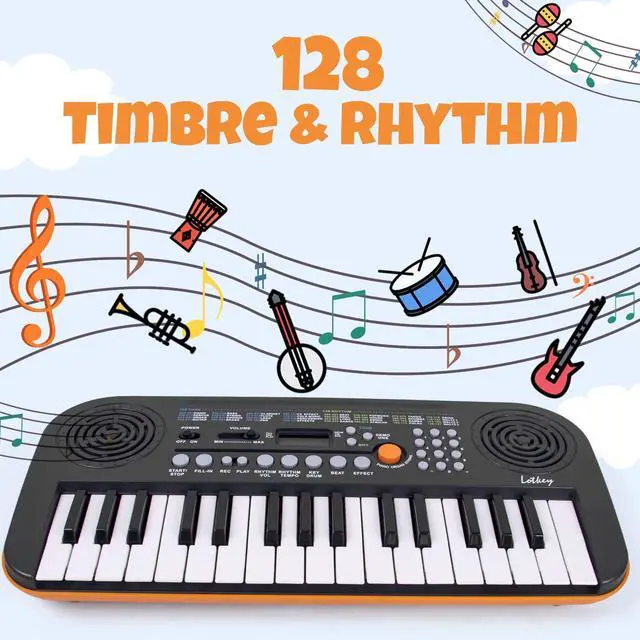 Alt view image 3 of 7 - Mini Piano 32 Key Small Portable Digital Electronic Keyboard with 30 Demo Songs Musical Gift, for Beginners Kids(No Power Cord Included) (MI3372-US)