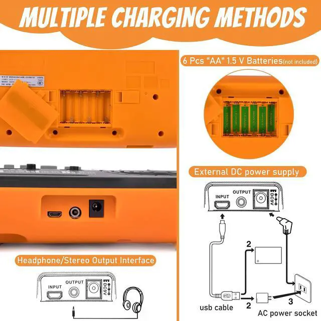 Alt view image 4 of 7 - Mini Piano 32 Key Small Portable Digital Electronic Keyboard with 30 Demo Songs Musical Gift, for Beginners Kids(No Power Cord Included) (MI3372-US)