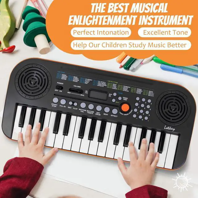 Alt view image 6 of 7 - Mini Piano 32 Key Small Portable Digital Electronic Keyboard with 30 Demo Songs Musical Gift, for Beginners Kids(No Power Cord Included) (MI3372-US)