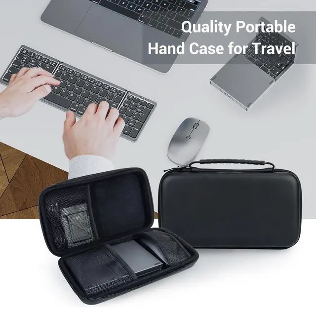 Alt view image 7 of 7 - Foldable Keyboard and Mouse for Laptop, Travel Bluetooth Folding Keyboard Mouse with Portable Case, Rechargeable Keyboard for Business, 2.4G Wireless & Bluetooth, for iPad Tablets Laptop iOS Android