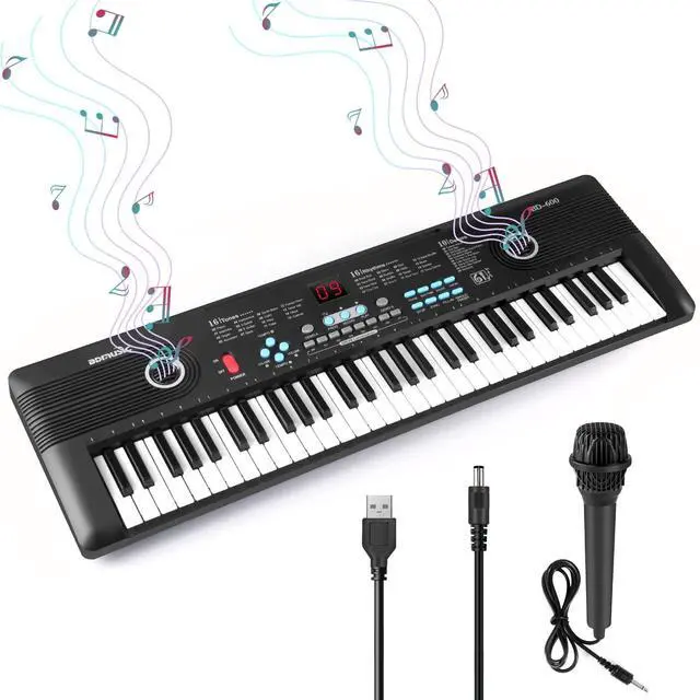 Main image of 61 keys keyboard piano, Electronic Digital Piano with Built-In Speaker Microphone, Portable Keyboard Gift Teaching for Beginners, electric piano for kids