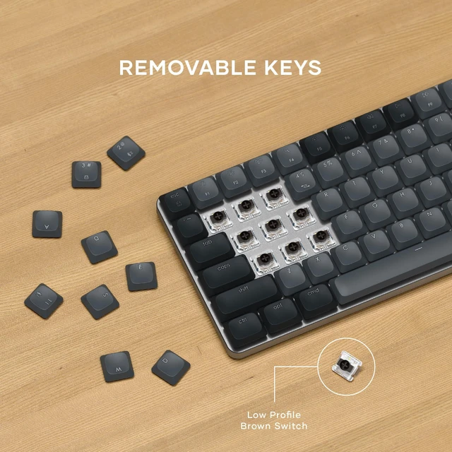 Alt view image 4 of 7 - Satechi SM1 75% Mechanical Keyboard, Backlit Bluetooth, Dark Gray/Gray | 84 Keys, Compact Wireless, Gaming, for Mac and Windows