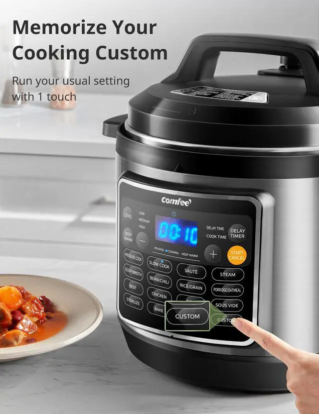 Alt view image 6 of 7 - 16 in 1 Electric Pressure Cooker Instant Multi Cooker Olla de Presion Non-Stick Pot Yogurt Maker Rice Cooker Slow Cooker Sauté Steamer 8 Quarts for Family Feast