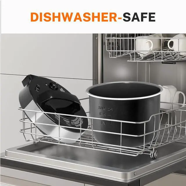 Alt view image 5 of 7 - Electric Pressure Cooker, Non-Stick 12-in-1 & 6QT Stainless Steel Multi Cooker for Slow Cook, Meat Stew, Cake, Porridge, Multigrain, Dishwasher Safe, Silver