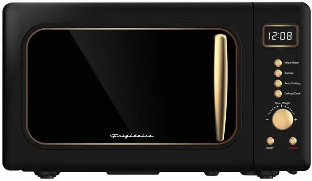 Alt view image 3 of 6 - EMW788RETRO 0.7 cu. ft. Retro Microwave, Black-Gold
