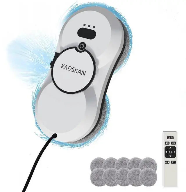 Main image of Window Cleaning Robot, Automatic Window Cleaner with Water Spray for Windows/Tiles/Class Door, Inside/Outside, 5600Pa Suction Power, 3.0 Path Planning, Remote Control