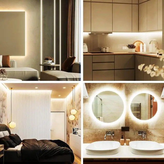 Alt view image 3 of 7 - COB LED Strip Lights 100ft,3000K DC 24V Dimmable Warm White Flexible LED Rope Lights for Bedroom,with Remote and app Control LED Lights Strip for Living Room, Shelf, Cabinet