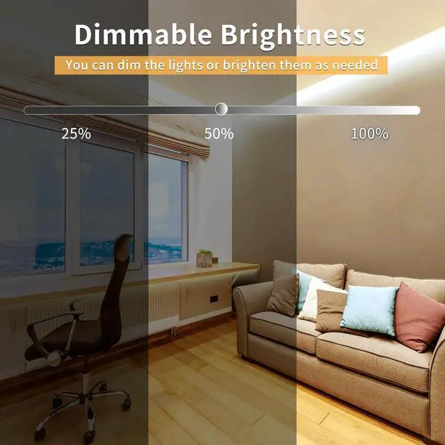 Alt view image 5 of 7 - COB LED Strip Lights 100ft,3000K DC 24V Dimmable Warm White Flexible LED Rope Lights for Bedroom,with Remote and app Control LED Lights Strip for Living Room, Shelf, Cabinet