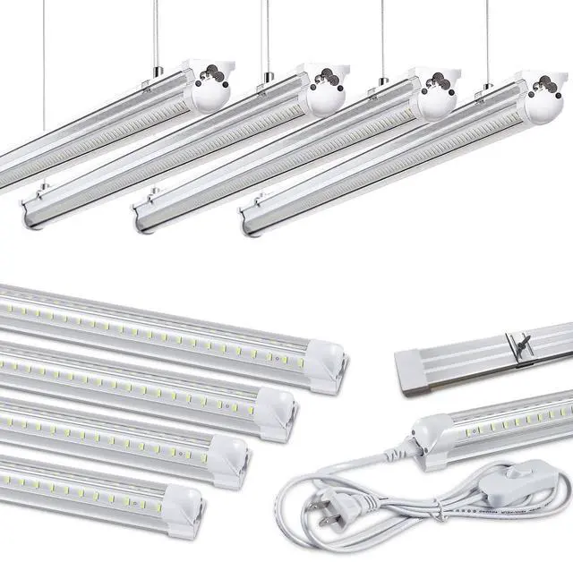 Main image of 8Pack 4FT LED Shop Light Garage Lights,50W 6000K 7500LM White Light,Hanging/Surface Mount,T8 4FT Tube Lamp for Warehouse Workshop Basement,Linkable LED Shop Lights,Plug and Play