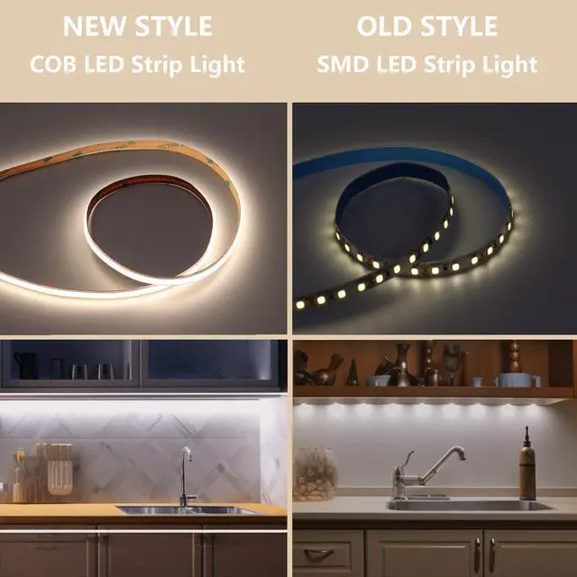 Alt view image 3 of 7 - 24V CCT COB LED Strip Lights Kit 65.6ft (2 Rolls of 32.8ft), 2700K-6500K Dimmable White Cuttable LED Tape Light CRI 93 with Remote Controller and Power Supply for Bedroom Indoor Decoration