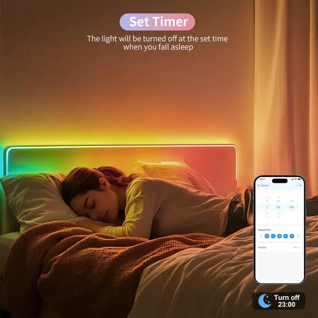 Alt view image 3 of 7 - RGB Smart IC COB LED Strip Light Addressable 32.8ft/10m,UL-Listed 24V Color Flowing Strip Light Multicolor Flexible Tape Lights with APP Control/Music Mode,for TV,Bedroom,Party DIY Decoration